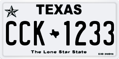 TX license plate CCK1233