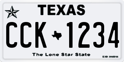 TX license plate CCK1234