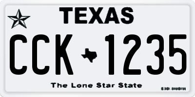 TX license plate CCK1235