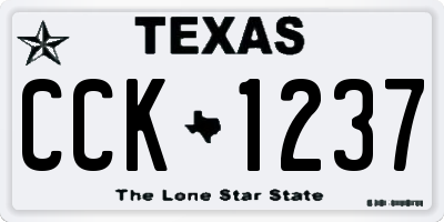 TX license plate CCK1237
