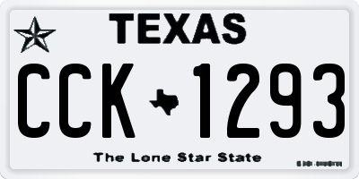 TX license plate CCK1293