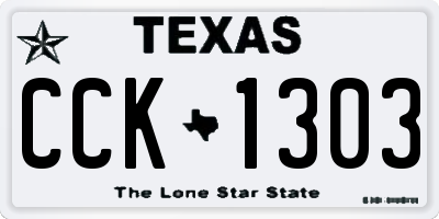TX license plate CCK1303