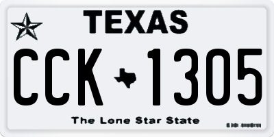 TX license plate CCK1305
