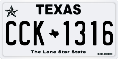 TX license plate CCK1316