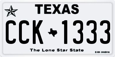 TX license plate CCK1333