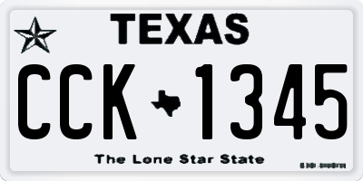 TX license plate CCK1345
