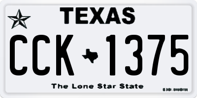 TX license plate CCK1375