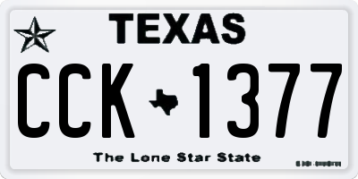 TX license plate CCK1377