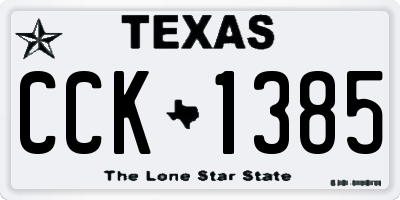 TX license plate CCK1385