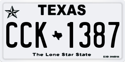 TX license plate CCK1387