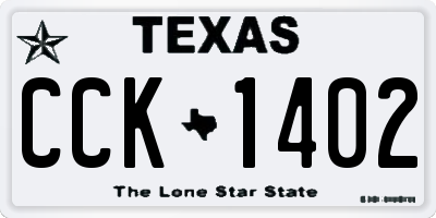 TX license plate CCK1402
