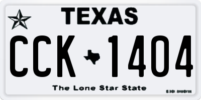 TX license plate CCK1404
