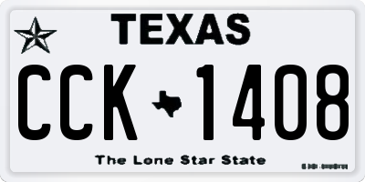 TX license plate CCK1408