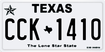 TX license plate CCK1410