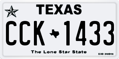 TX license plate CCK1433