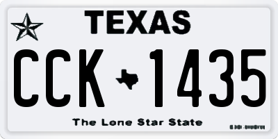 TX license plate CCK1435