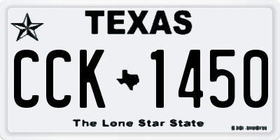 TX license plate CCK1450