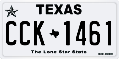 TX license plate CCK1461
