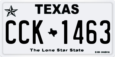 TX license plate CCK1463