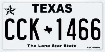 TX license plate CCK1466