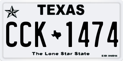 TX license plate CCK1474