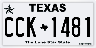 TX license plate CCK1481