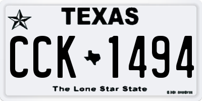 TX license plate CCK1494