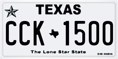TX license plate CCK1500