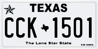 TX license plate CCK1501