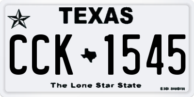 TX license plate CCK1545