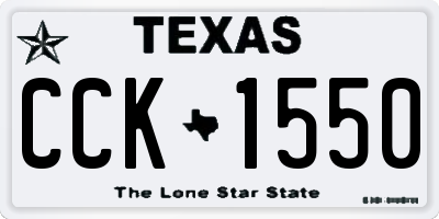 TX license plate CCK1550