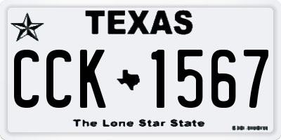 TX license plate CCK1567