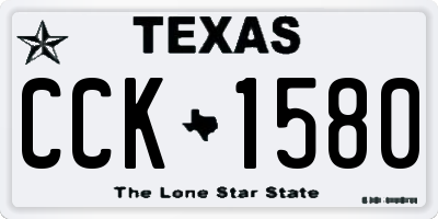 TX license plate CCK1580