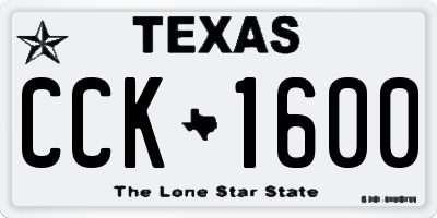TX license plate CCK1600