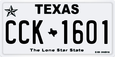TX license plate CCK1601