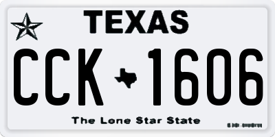 TX license plate CCK1606