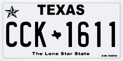 TX license plate CCK1611