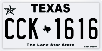 TX license plate CCK1616