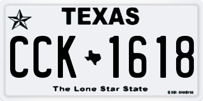 TX license plate CCK1618