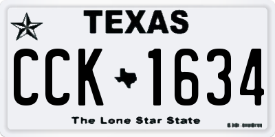 TX license plate CCK1634