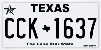 TX license plate CCK1637