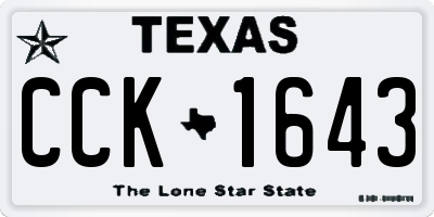 TX license plate CCK1643