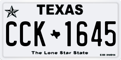 TX license plate CCK1645