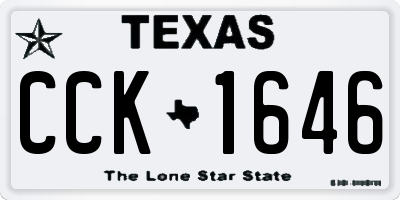 TX license plate CCK1646