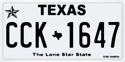 TX license plate CCK1647