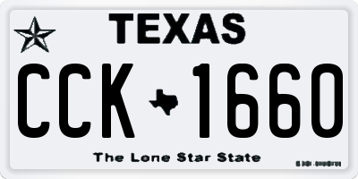 TX license plate CCK1660