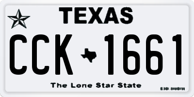 TX license plate CCK1661