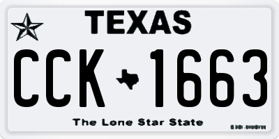 TX license plate CCK1663