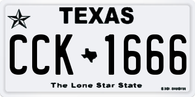 TX license plate CCK1666