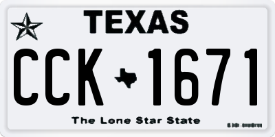 TX license plate CCK1671